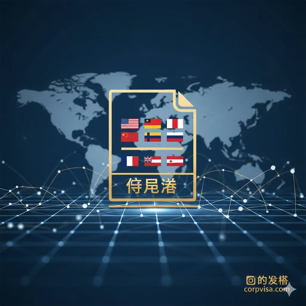 封面图：一个抽象、专业且中立的视觉概念图。画面中心是一个放大的、模糊的世界地图，上面叠加了一个清晰的、带有各国国旗元素的'伴侣签证'（Partner Visa）文件图标。色彩以沉稳的深蓝、白色和金色为主，象征权威与信任。构图采用三分法，强调法律文件的专业性。背景应有简洁的、代表全球联系的线条或光点，以体现“跨国伴侣”的主题。