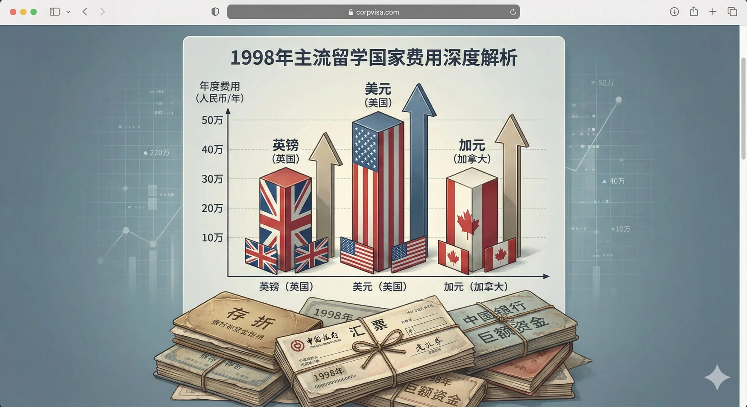 展示一位面带微笑、气质亲和的沃达资深留学顾问，正佩戴耳麦或手持电话进行咨询服务，背景是模糊的世界地图墙或摆满名校奖杯的书架。整体色调为专业的商务蓝，画面右侧留有空间，暗示“随时联系”或“免费定制方案”，引导用户拨打电话或在线咨询。