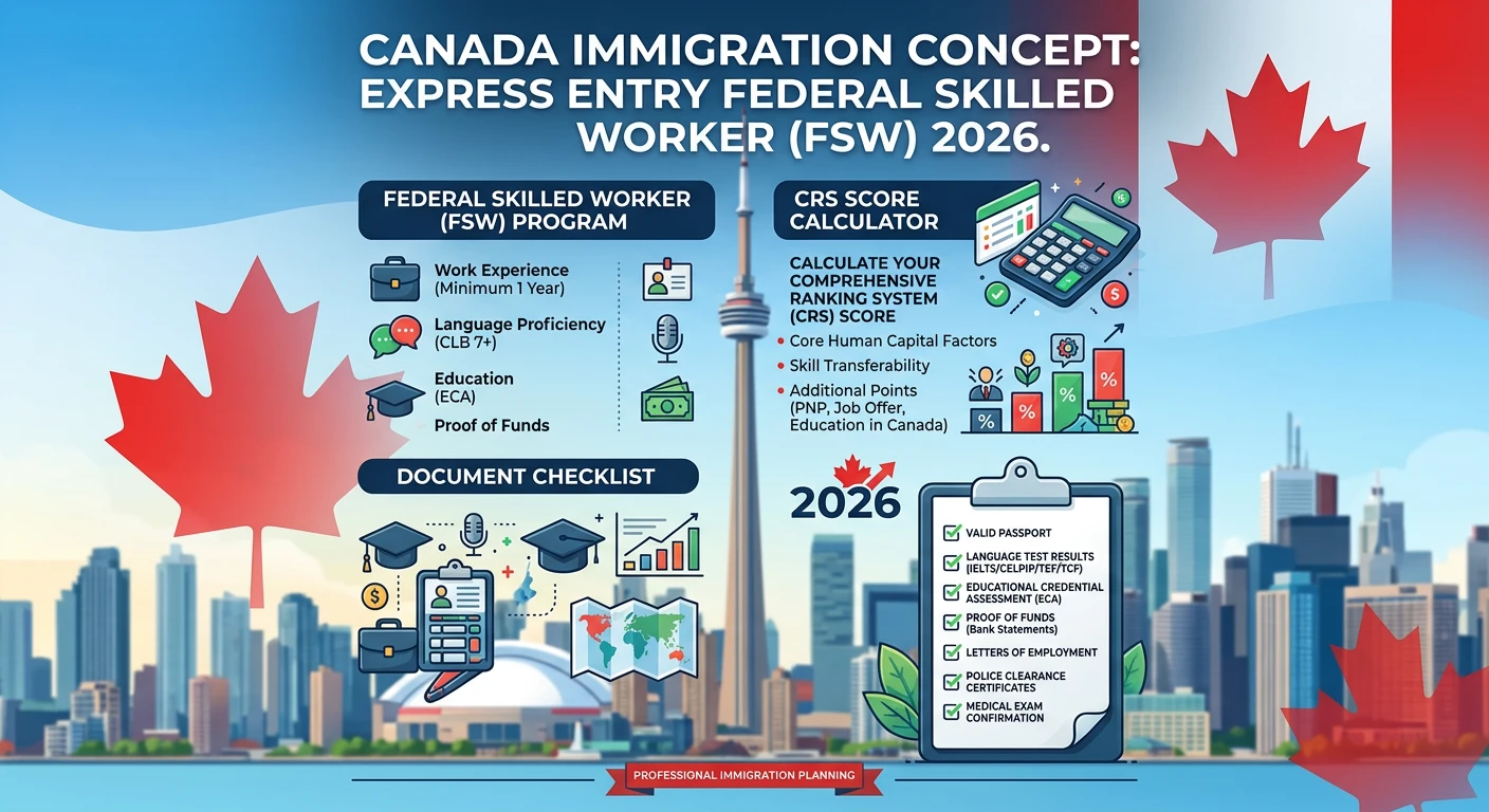 加拿大联邦技术移民 FSW 2026 全解析：申请条件与 CRS 评分