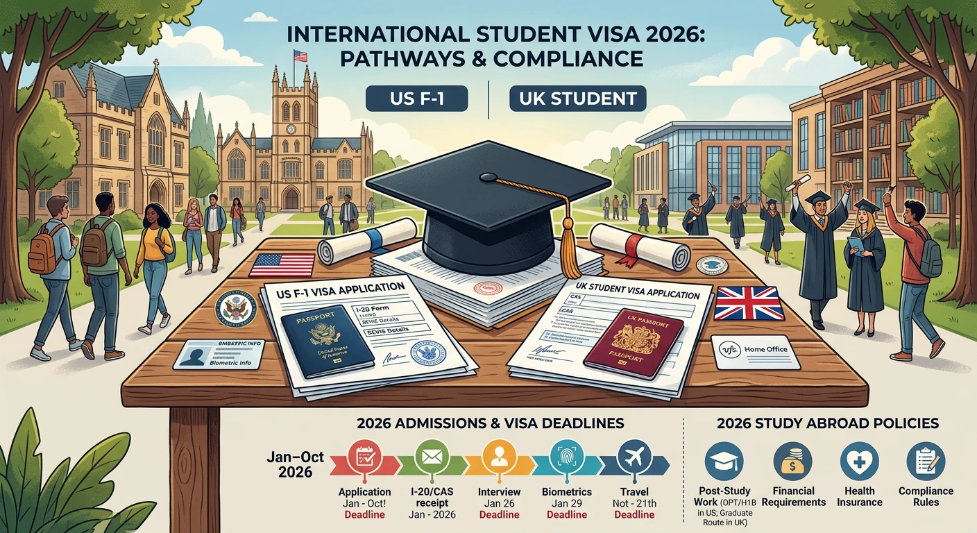 2026 留学签证政策收紧与合规：F-1 与英国 BCA 要点