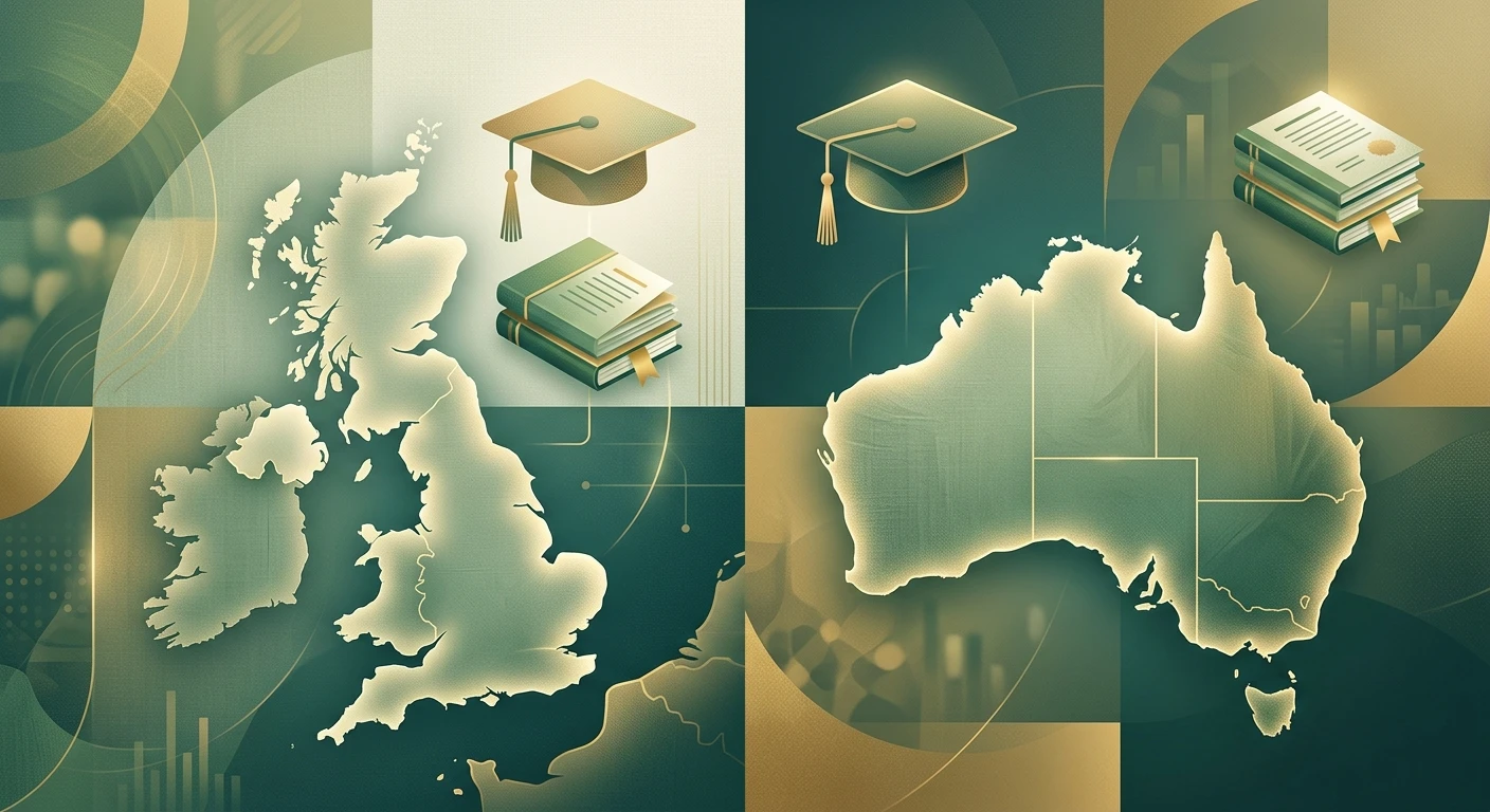 英国与澳大利亚学生签证品行与适格要求概念图